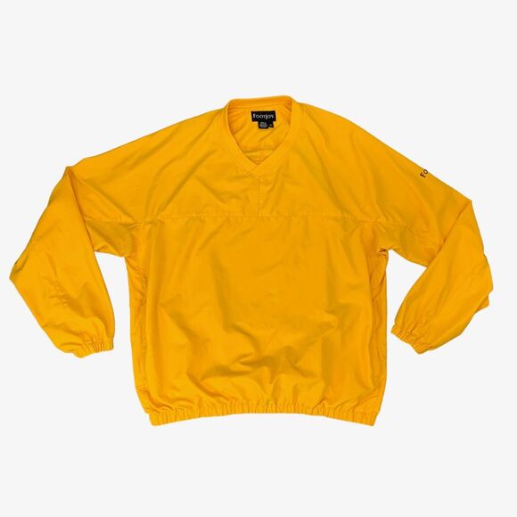 FootJoy Jacket Mens XL Papaya V Neck Elastic Trim Pullover Windbreaker Golf - Picture 1 of 11